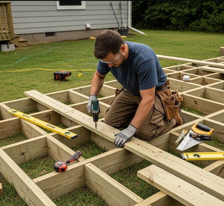 Laying the Decking and Stairs